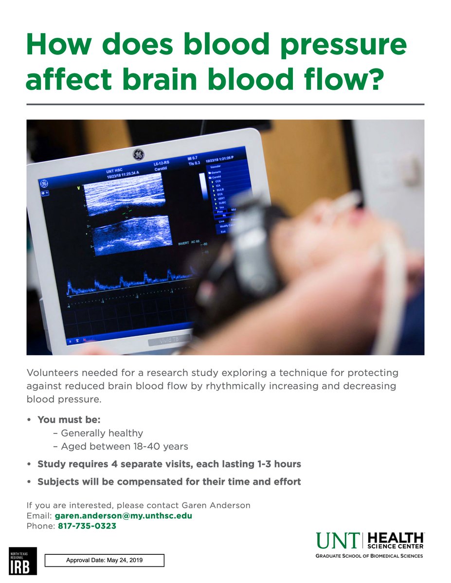 Hi DFW friends, we are still recruiting for this study. Pass the word along and let me know if you are interested. #unthsc #cerebralbloodflow