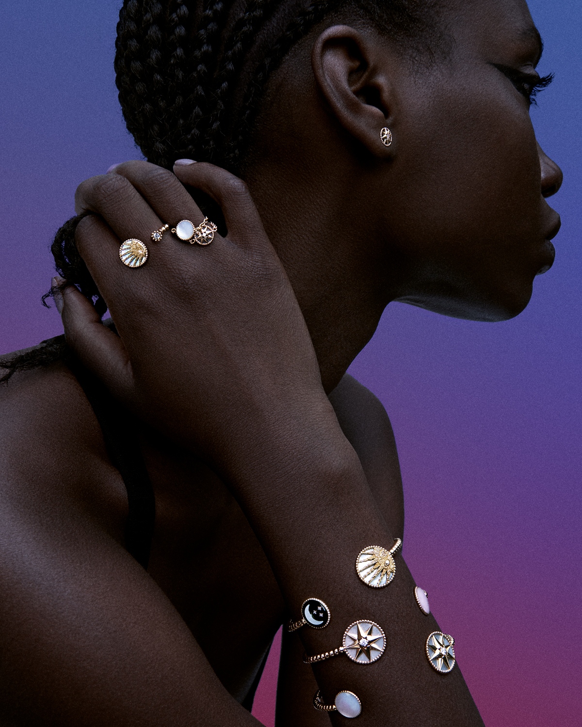 Dior on X: The wind rose medallions of the 'Rose des Vents'  #DiorJoaillerie collection  by Victoire de  Castellane and their astronomical 'Rose Céleste' counterparts, boldly  punctuate rings, ear studs and bracelets
