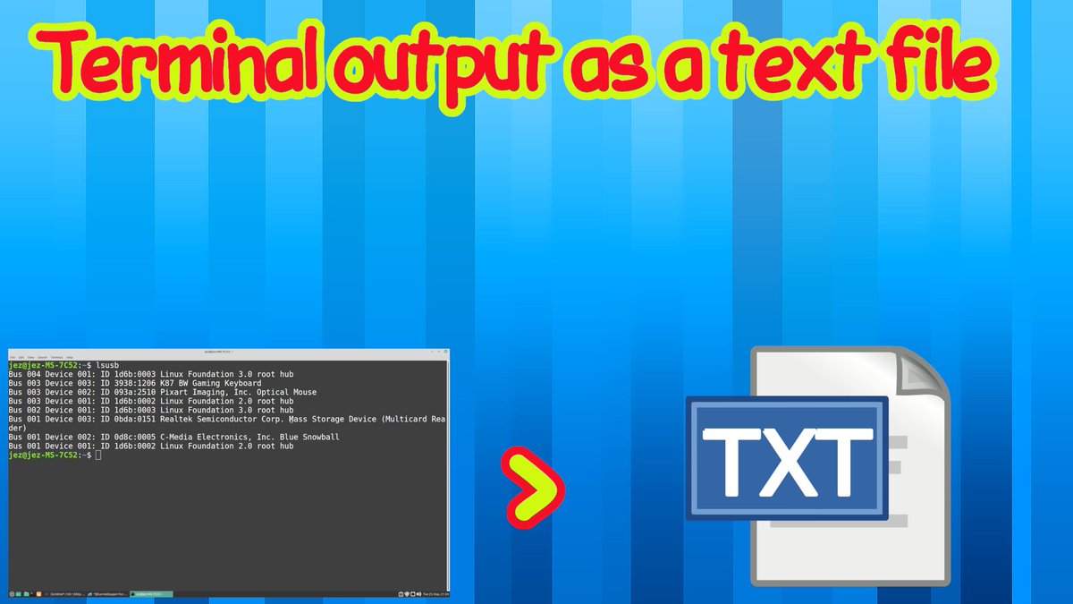 2j4ez's tweet image. Currently uploading &quot;Terminal output as a text file&quot; in linux video will be online tomorrow on my youtube channel and there&apos;s load of other linux tips and tricks on there as well #ubuntu #terminal #linuxbot #mint #output