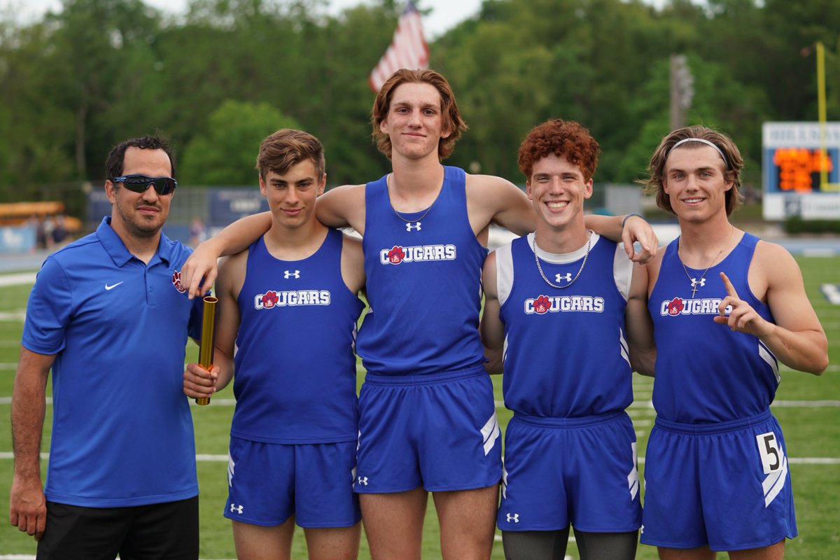 LCSCougars's tweet photo. Our congratulations goes out to Rutter, Addleman, Chesser, and Ayers, who set a new LCS record today in the 4x100 at the SCAA finals. Their time was a blistering 45.22! Way to #GoCougars! #LCSTrack https://t.co/ExcyLXegXk