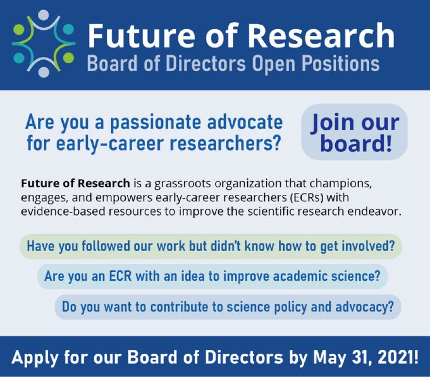 One week left to apply for our Board of Directors! If you are an #ECR looking to gain #scipol and #advocacy experience, this is a fantastic opportunity to make a difference. Apply here: buff.ly/3wiwZDh
