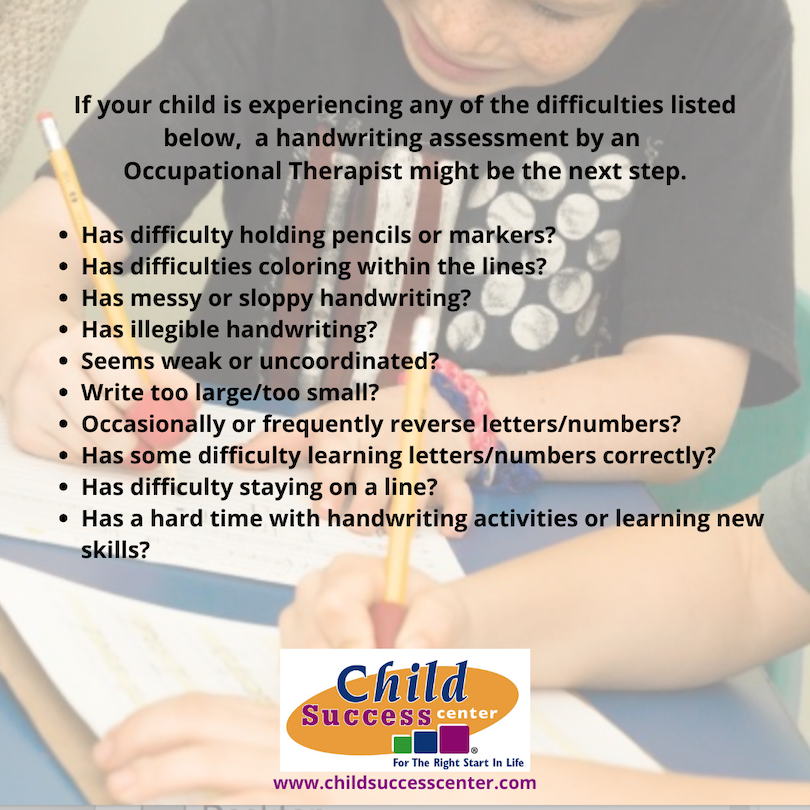 ChildSuccess's tweet photo. Is your child struggling with writing or avoiding small manipulative play? Your child's handwriting may provide clues to underlying developmental issues. Early intervention is key to significant improvement. https://t.co/Fr62sOClqO