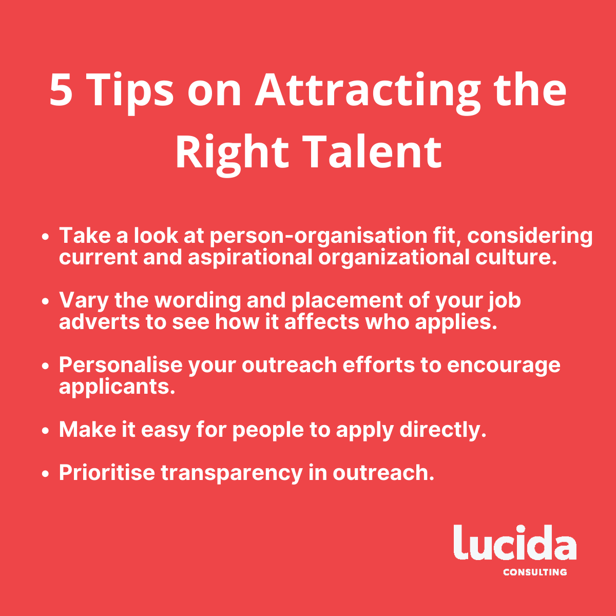 Lucida_Co's tweet photo. The requirements of every position demand a different approach, these 5 tips should help you identify the right approach and candidate. 
#recruitment #attractingtalent #behaviouralscience https://t.co/cyRPHn1dac