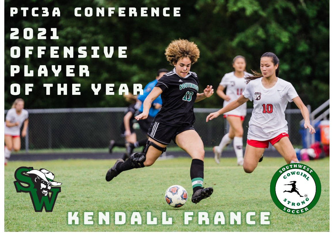 SWCowboys_Athl's tweet photo. Kendall France- PT3A POY, NCSCA Region 8 POY, All-State! #Cowgirlstrong 💚⚽️🤠 @SouthWestGHS @HPEmichael @JoeSireraSports @SWCowboySoccer https://t.co/HUQX0ylbc3