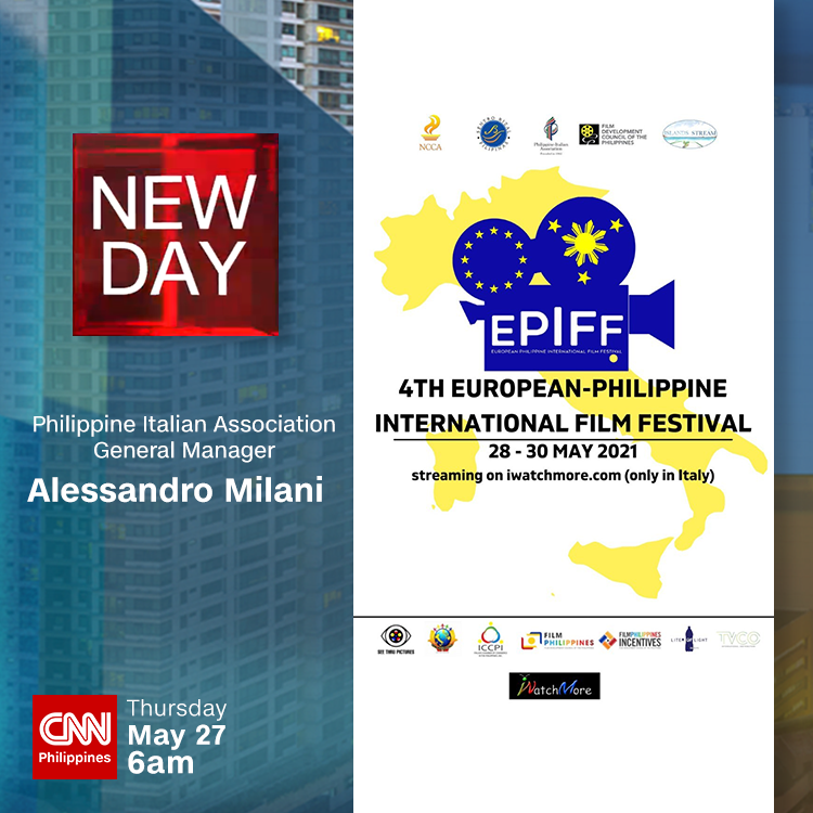 newswatchplusph's tweet photo. From Florence to the internet, fans of Philippine cinema in Italy and across Europe will get to enjoy the European Philippine International Film Festival as it remains online this year. #EPIFF
We hear more from Philippine Italian Association's Alessandro Milani on #NewDay, 6am. https://t.co/8js8ef5XvN
