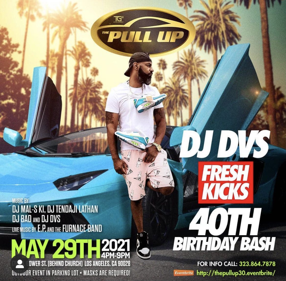 #TG3 Presents THE PULL UP 4.0 #MemorialdayWeekend 
Celebrating  #TG3Djz <a href="/therealdjdvs/">The Real Dj Dvs</a> 40th B-DAY w/ The #FreshKicks Theme. Lace up your #nikes #adidas #pumas #chucks #vans #dress-shoes or #heels and be ready to HIT THE PAVEMENT! 

💢💥PLEASE SHARE💥💢