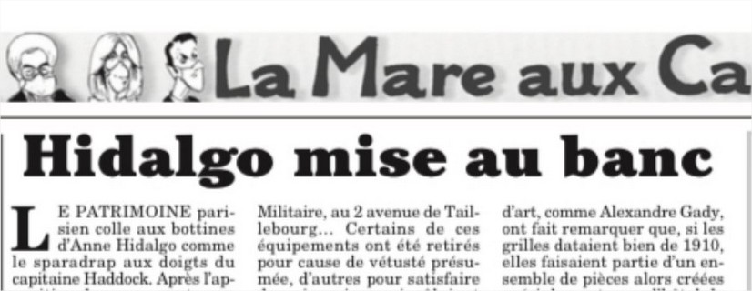 JCQDSE's tweet photo. Demain dans le Canard...

"Hidalgo mise au banc." https://t.co/acrzpXKUKb
