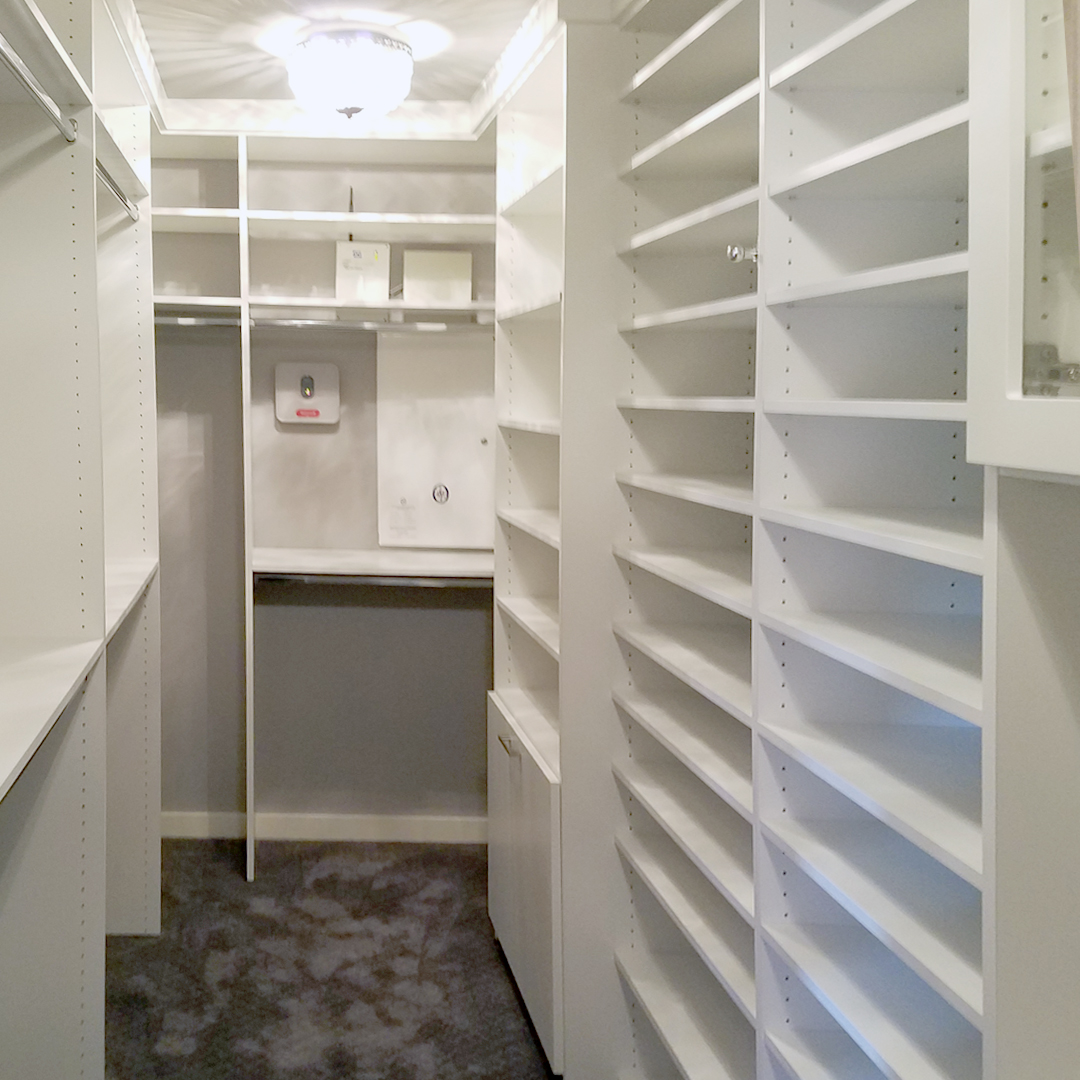 If you have a tight space like this one just have one of our designers create the custom space for you.  Leave the thinking to them.  Recent project. 

SpaceManager.com