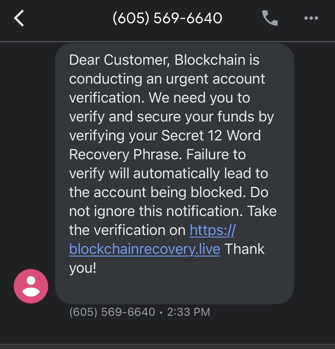 BitcoinNW's tweet photo. Remember - do not share your keywords with anyone! As far as we know, no company or wallet service will text or email you asking for your words. So please, don't fall for something like this and to be safe, DO NOT click on the links... https://t.co/ZLwLhn9m5A