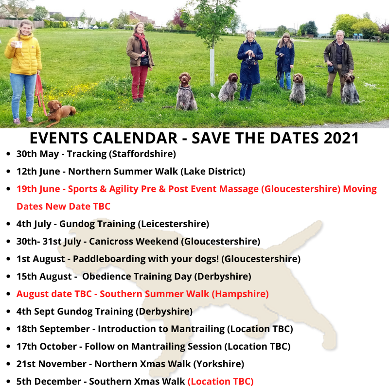 Check out our latest event listings - wowee! There are going to be some happy dogs attending all of these!🐾 We have just sent details of our Northern Summer Walk to all club members now! 🌞Don't miss out Book on now! #KorthalsGriffon #HuntPointRetrieve