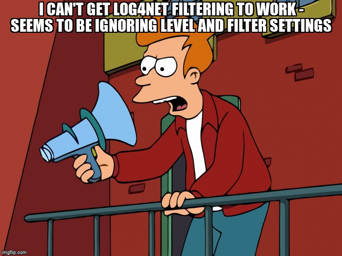 overflow_meme's tweet image. I can&apos;t get log4net filtering to work - seems to be ignoring Level and filter settings stackoverflow.com/questions/6764… #visualstudio #log4net #log4netfilter