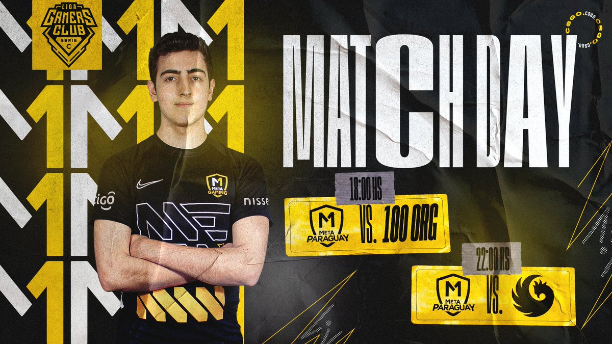 MetaGamingpy's tweet photo. #CSGO

¡#METAPARAGUAY está en llamas! 🔥

Hoy, tenemos 2 partidas muy importantes por la #LigaGamersClub Serie C 💪🏻

🆚 #100ORG 
⏰ 18:00hs 🇵🇾🇨🇱 | 19:00hs 🇦🇷🇧🇷

🆚 @immortalitygg_ 
⏰ 22:00hs 🇵🇾🇨🇱 | 23:00hs 🇦🇷🇧🇷

#GoMeta〽️ https://t.co/rOgv0yWMO7