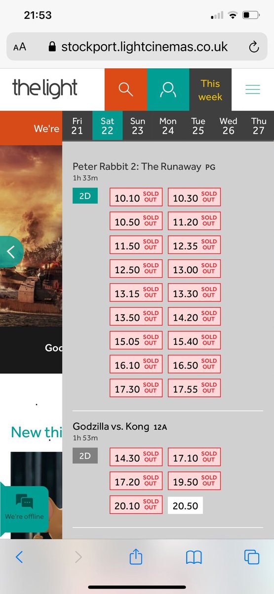 murrayh101's tweet photo. Just in case you thought people wouldn't came back to the cinema - take a look at this screen shot of a booking screen from an @VistaCinema customer in the UK last weekend. https://t.co/zKXHH0KRL3
