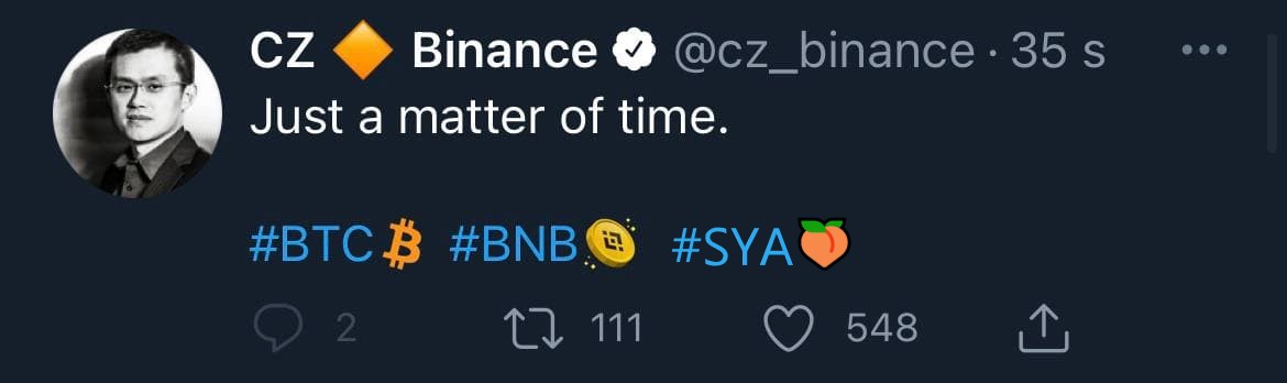 Haters will say its fake! While $SYA community knows its the future.
@sya_protocol #SYA #BSC #BinanceSmartChain #BinanceSmartChain #Crypto #CryptoNews #cz_binance <a href="/cz_binance/">CZ 🔶 BNB</a> #ethereum #Bitcoin $BTC $ETH #ETH #dogecoin <a href="/danielvandalen/">Daniel Dalen</a> <a href="/lcheloufi/">Lamine</a> <a href="/kay16918964/">kay</a>