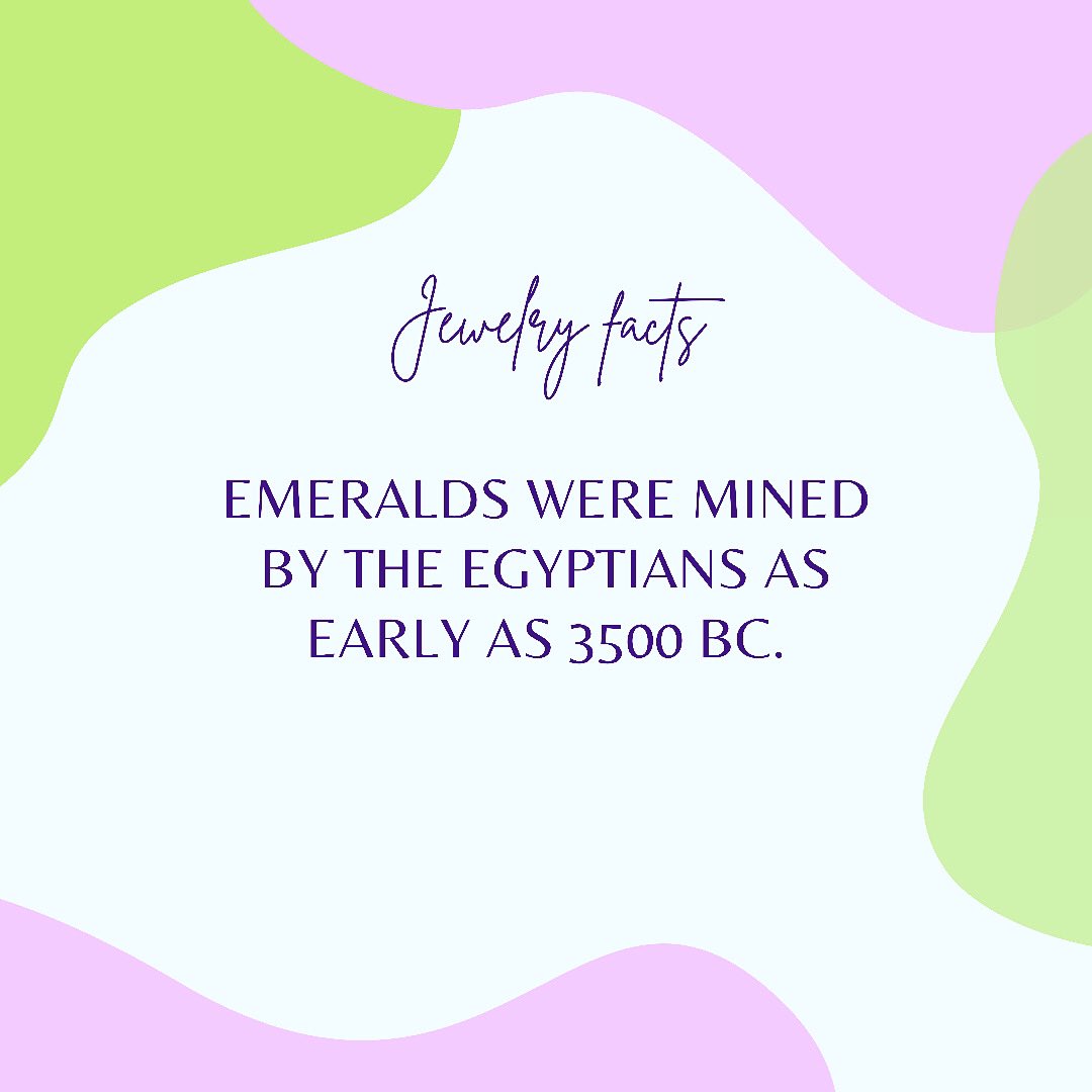 FigLeafAdorns's tweet photo. Jewelry Facts! Amazing that emeralds have been mined for that long!  #emerald #jewelryfacts #jewelryhistory #arthistorynerd #arthistory https://t.co/NK9J3r0Njy