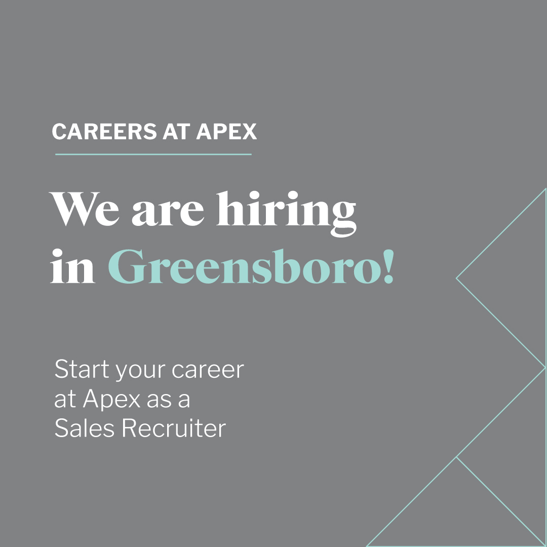 It's ok if you don't have prior sales experience for a Sales Recruiter position at Apex! If you're willing to learn throughout our Sales Training program, we'll teach you the skills required to do the job. Join our team in #Greensboro! bit.ly/34kbbuW #GreensboroJobs