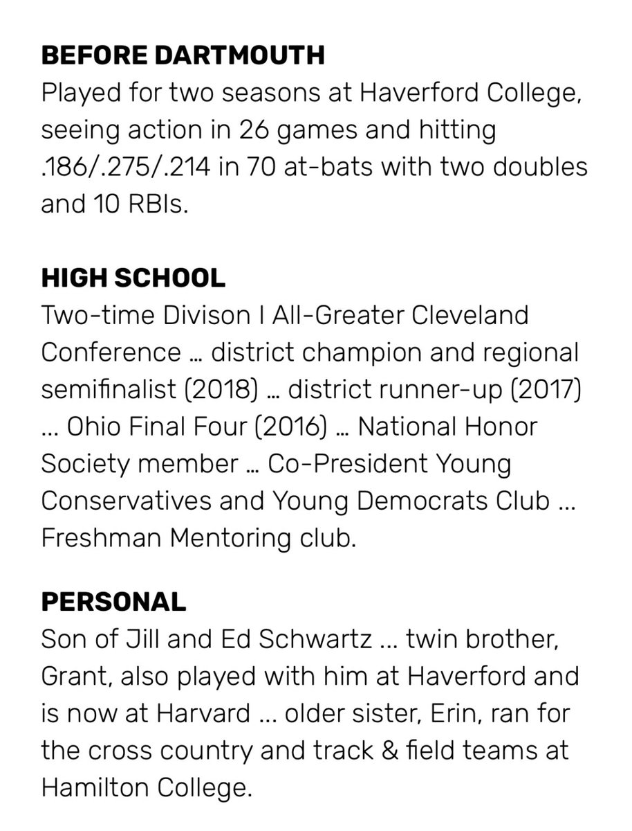 For today’s final player we have #27 Ryan Schwartz. Ryan is an OF/C for <a href="/dartmouthsports/">Dartmouth Athletics</a>. The Ivy League didn’t have a season this year, but Ryan did have a stellar fall season. Ryan will be entering his third season with our club. <a href="/premierath/">Premier Ohio Baseball</a> #OpeningDay   #3DaysAway