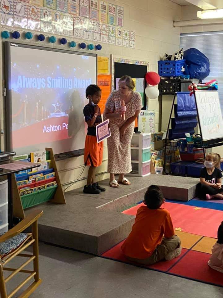 EasternElement4's tweet photo. Mrs. Alligood and Mrs. Furbee celebrated our scholars today with a virtual awards program.  Thank you parents for zooming in. #eespride https://t.co/eriBSGhLXX