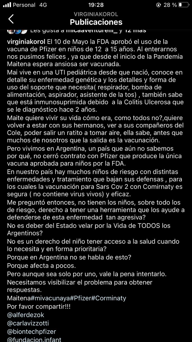 AnibalPachanga5's tweet photo. #UnidosAr 
Se agradece difusión RT 
@connieansaldi 
@alferdez 
@carlavizzotti 
@Fundpfizer_ES 
@BiontechPfizer https://t.co/dslg3sVrwo