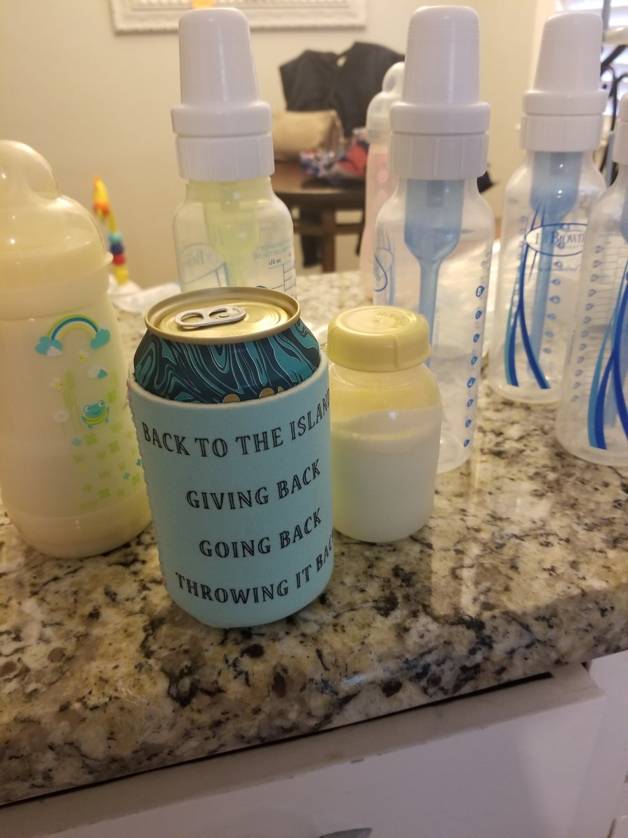 Under40P's tweet photo. Bottles for baby, cans for mom and dad.... Am I Right!?!? #Under40Pod #BackToTheIsland @jimmybuffett https://t.co/kniEcIQXQb