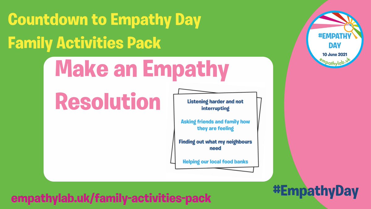 Tomorrow is #EmpathyDay and we are hoping that everyone will share their empathy resolution empathylab.uk/family-activit…