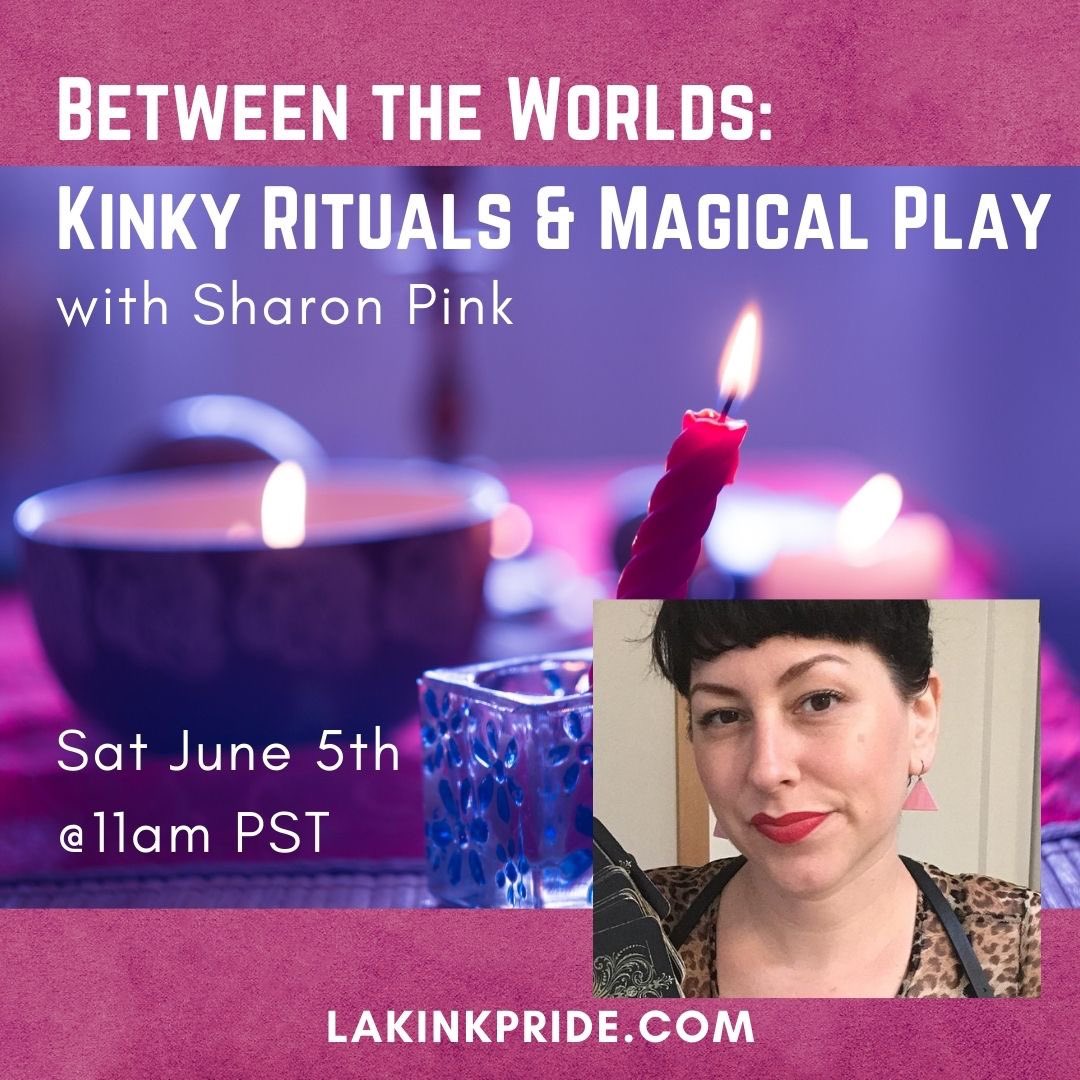justineplays's tweet photo. 🔮 Between the Worlds: Kinky Rituals &amp; Magical Play⁠

💓 Presented by Sharon Pink⁠

🧏🏻‍♀️ This class will be ASL interpreted.⁠

📲 Online, but must attend live. No replay. 

🎟 Sliding scale on Eventbrite. Tickets at https://t.co/c7iwaqpJmM https://t.co/TFZVUxgACe