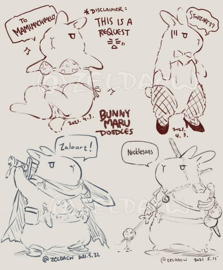 bunny boss Maru doodle of ....bikini, fishnet, and swords OvO 