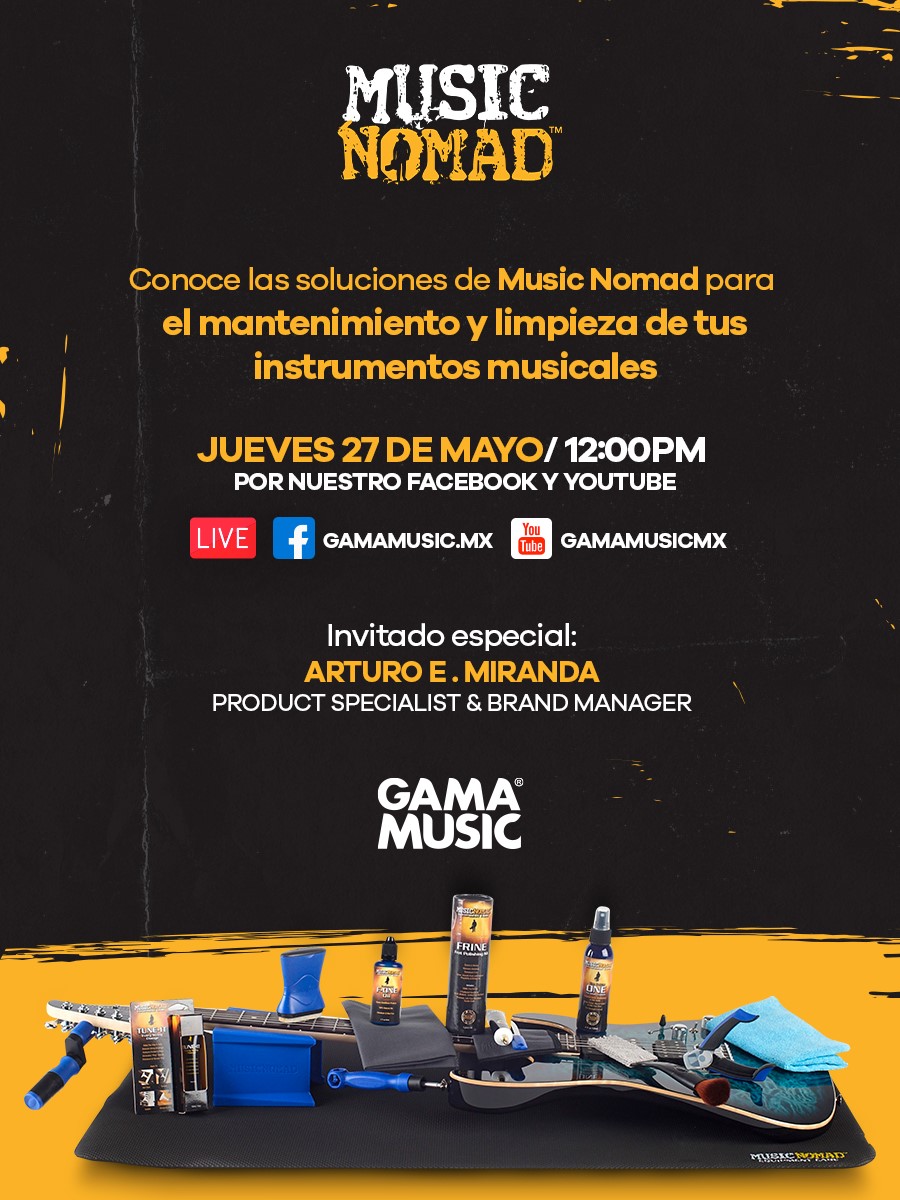 Gama Music tendrá un LIVE para hablar del mantenimiento y limpieza de tus instrumentos musicales con los productos #musicnomad

¡No te lo pierdas!

facebook.com/gamamusic.mx