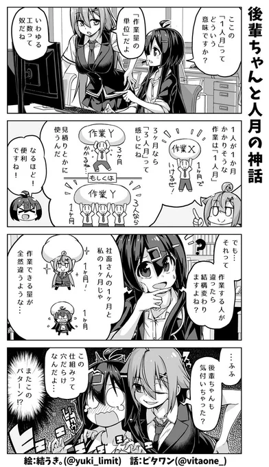 IT業界などで使われる『人月計算』を教わる新人エンジニアの女の子の話🖥(再掲) 