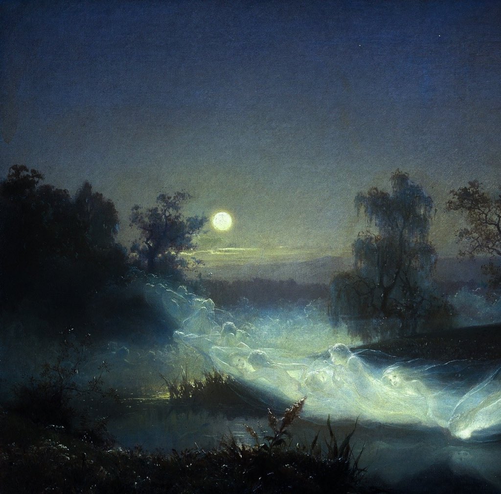 fentyfairies's tweet image. the moon in paintings
