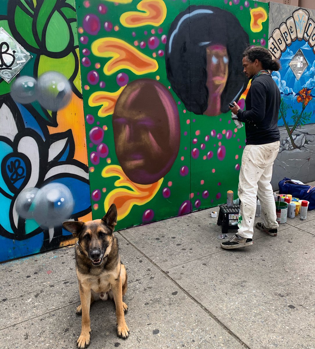 It’s great to see #NYC come alive as restrictions ease.  Got to meet the artist Art Man Dan create some beautiful work in Harlem. Nice job 👍

#LoveK9Louie #meettheartist #harlemnyc