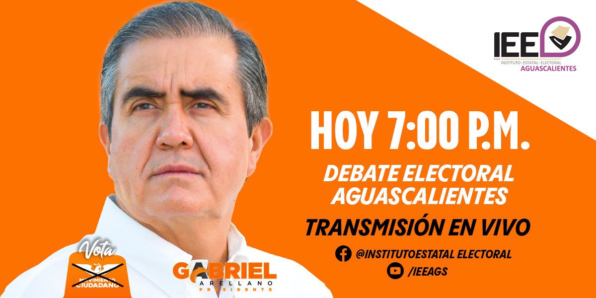 Hoy estaré presente en el debate del <a href="/IEEAGS/">IEE Aguascalientes</a>. Te invito a que sigas la transmisión en vivo en donde estaré dando a conocer mis propuestas y el camino para retomar el rumbo de nuestro querido Aguascalientes. 

#TeQuieroAguas #TeQuieroDeMiLado