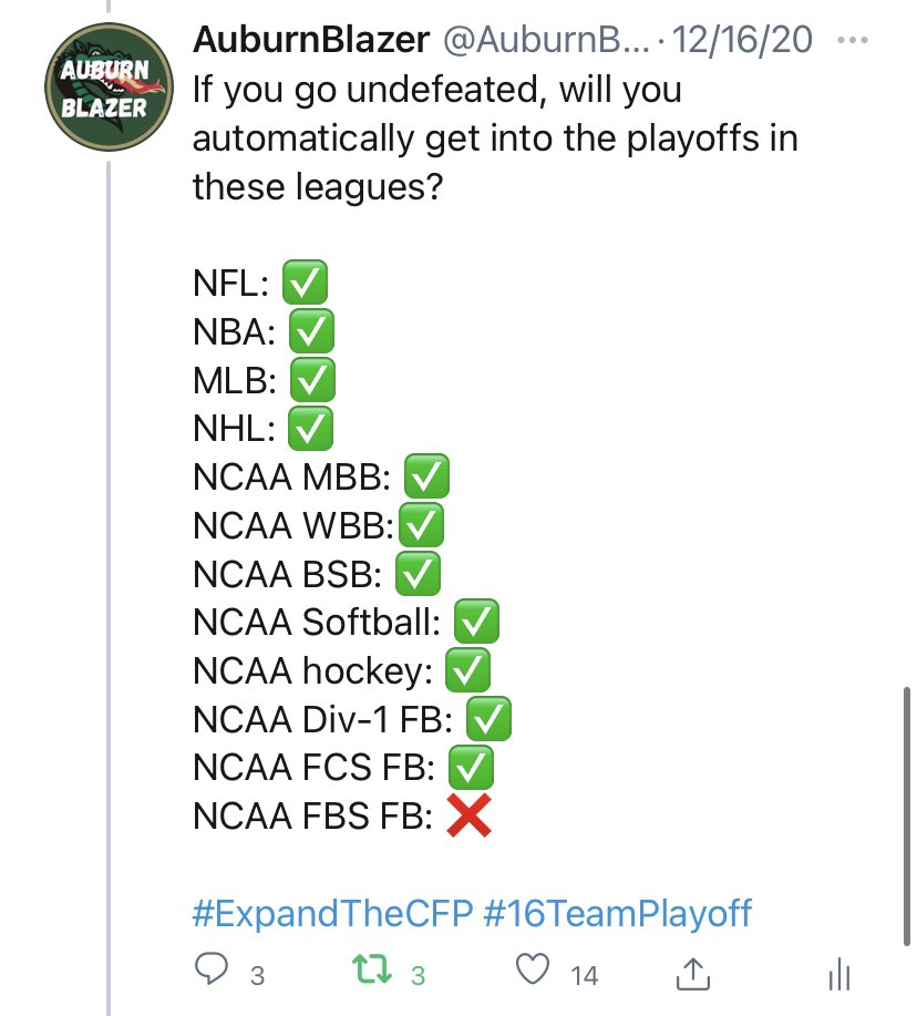 AuburnBlazer's tweet photo. @CConCFB @nikgazcs @RedditCFB #NotAPlayoff #ExpandTheCFP π https://t.co/f1o0C9rk0I