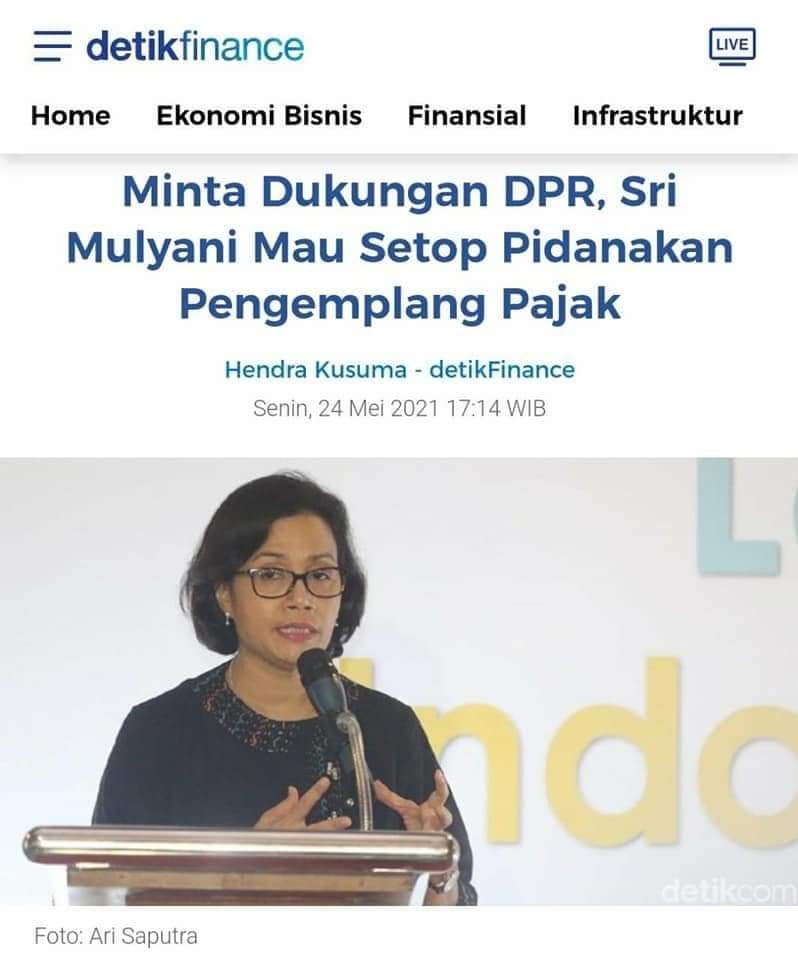 erna_st's tweet photo. 2017: Sri Mulyani ke Pengemplang Pajak, ke Ujung Dunia Saya Kejar

2021: Minta Dukungan DPR, Sri Mulyani Mau Stop Pidanakan Pengemplang Pajak

👀😳🤔 https://t.co/iT9oALQhmv