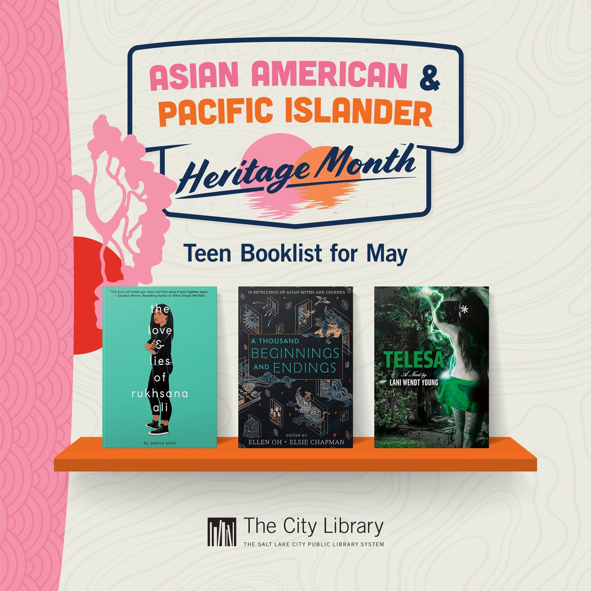 SLCPL's tweet photo. This month, the teen booklist celebrates Asian American and Pacific Islander Heritage Month. Find some new favorite titles on our teen page: https://t.co/6wScnL64Uk. 

#teenbooklist #slcplpicks https://t.co/CfU2V1Mkjz