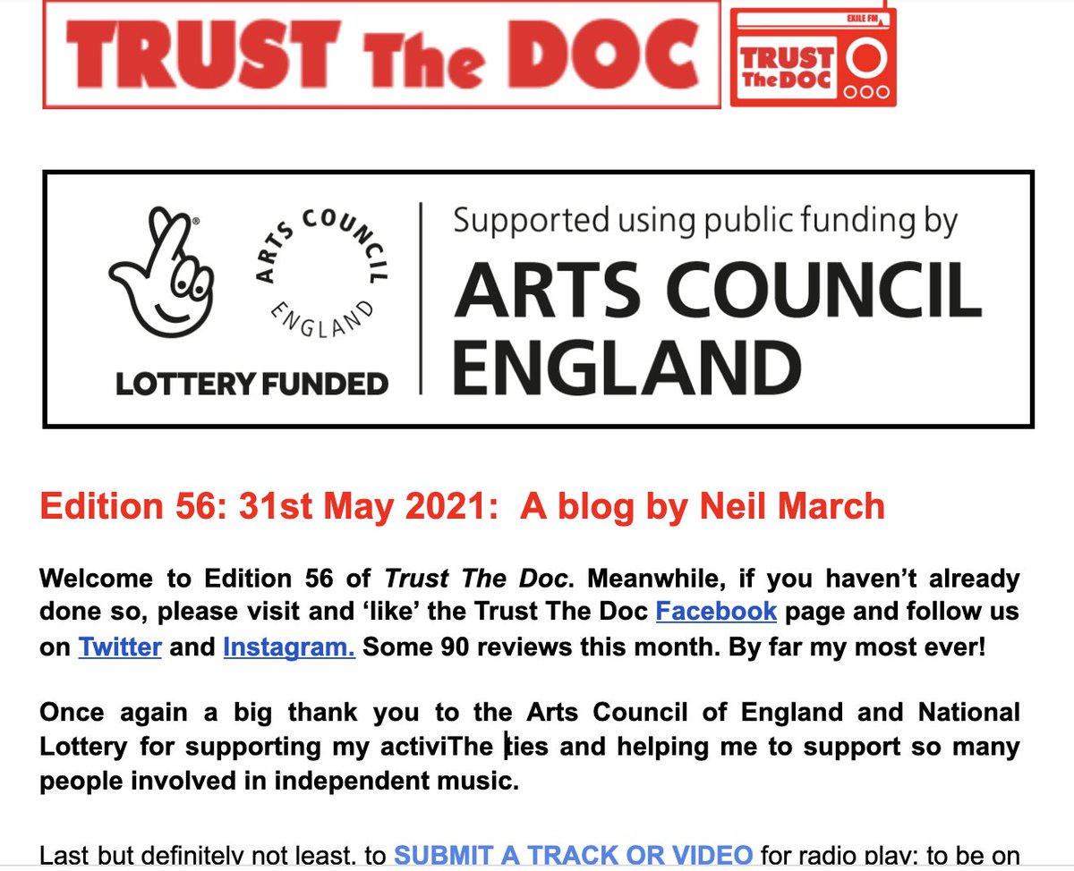 TrustTheDocUK's tweet image. .. + Ed 56 #TrustTheDoc blog
@wildhorserockuk @staarksband @LyonTide @grngrdns @Roxannemusic @stratton_5 @TayneBand @BrokenBearBand #LittleMajorette #FourLeggedFruit @ThreeUnderneath #UKCollective @BillyBrownSongs @happyasyoulike @TheArtfulCloud + lots ...
demerararecords.com/trust-the-doc