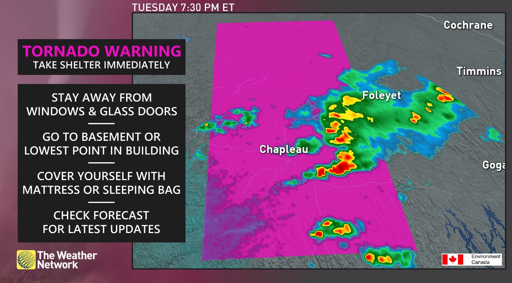 The Weather Network on Twitter "A tornado WARNING has been reissued
