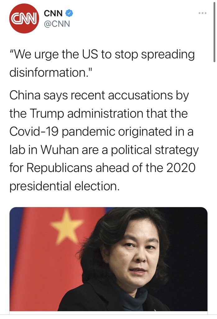 But if you go back further,  @CNN’s coverage gets even worse.Early in 2020, they ran CCP talking points suggesting it was all a political tactic based on “disinformation.”A little over a year later, CNN is asking the same questions President Trump and his team were panned for.