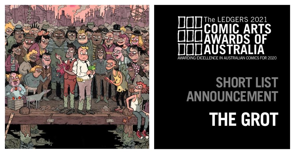 ComicArtsAust's tweet photo. Short List Spotlight:
——
‘The Grot’
Pat Grant (writer and drawn by), Fionn Mccabe (colourist)
Top Shelf Productions

#thegrot #patgrant #fionnmccabe #topshelfproductions 
#comicartsawardsofaustralia #ledgerawards #comicartsawardsofaustralia2021 #ledgerawards2021 #australiancomics https://t.co/L478Oqp91d