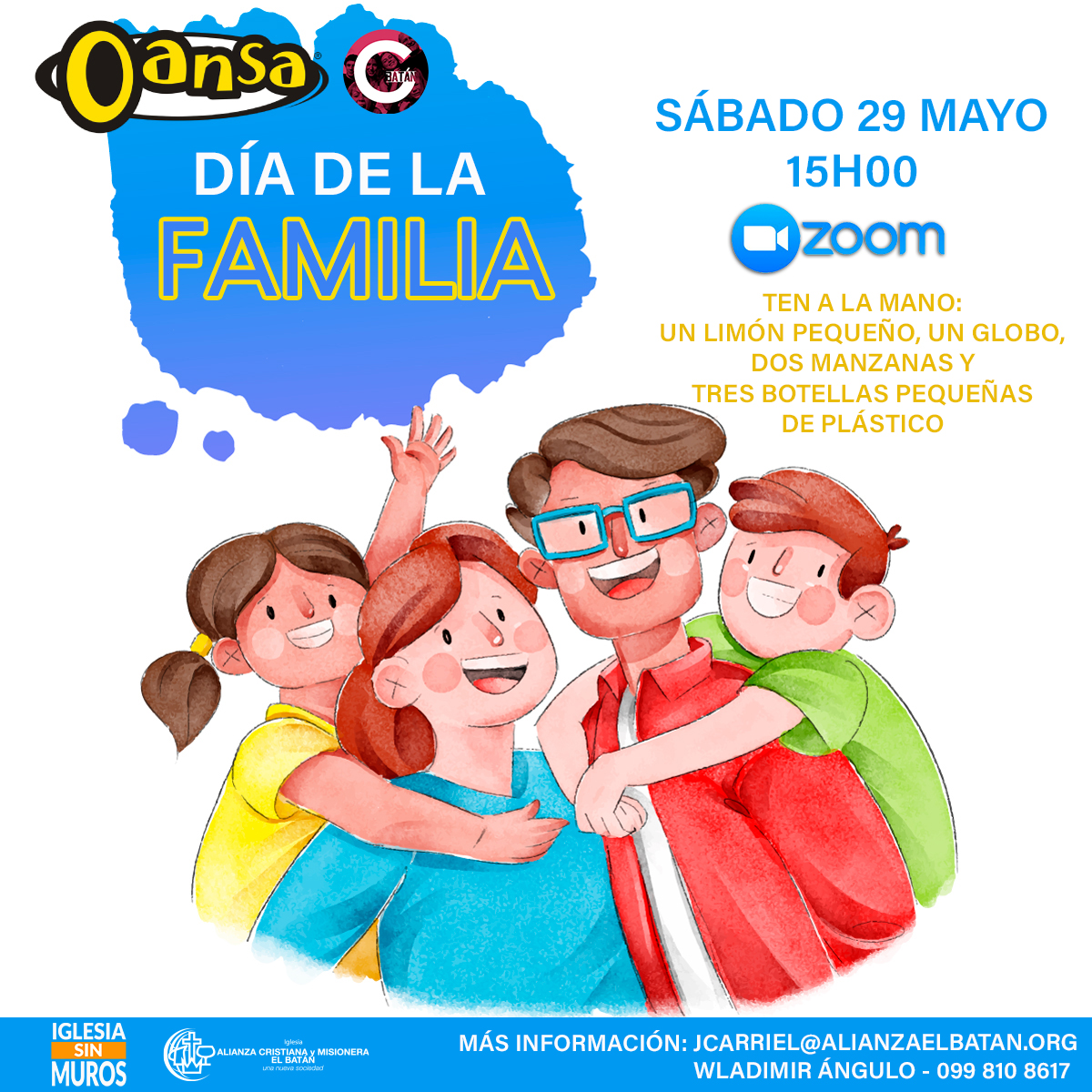 iglesiaelbatan's tweet photo. 🥳 Le invitamos a participar en el Día de la Familia de #Oansa Batán, al que están invitadas todas las familias de nuestra congregación. Prepárese con sus materiales y únase a esta celebración el próximo sábado 29 de mayo, desde las 15h00.

Conéctese ➡✅ https://t.co/Q5bg8oVtMz https://t.co/pCWvzrzUTP