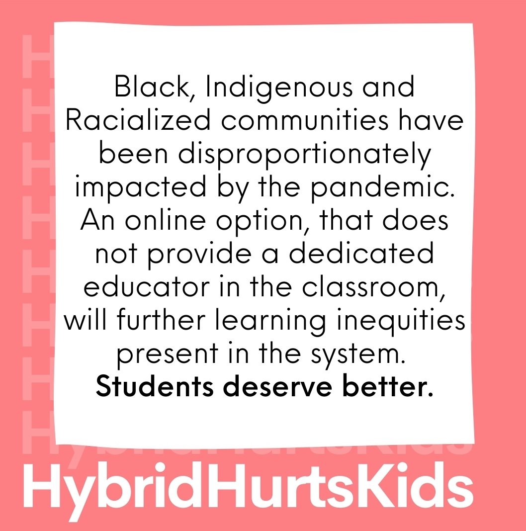 labeckford's tweet photo. @ETFOPEEL  @PEELSCHOOLS 
  #HybridHurtsKids #StudentsDeserveBetter #PDSBMtg https://t.co/fmUUfOlKvc