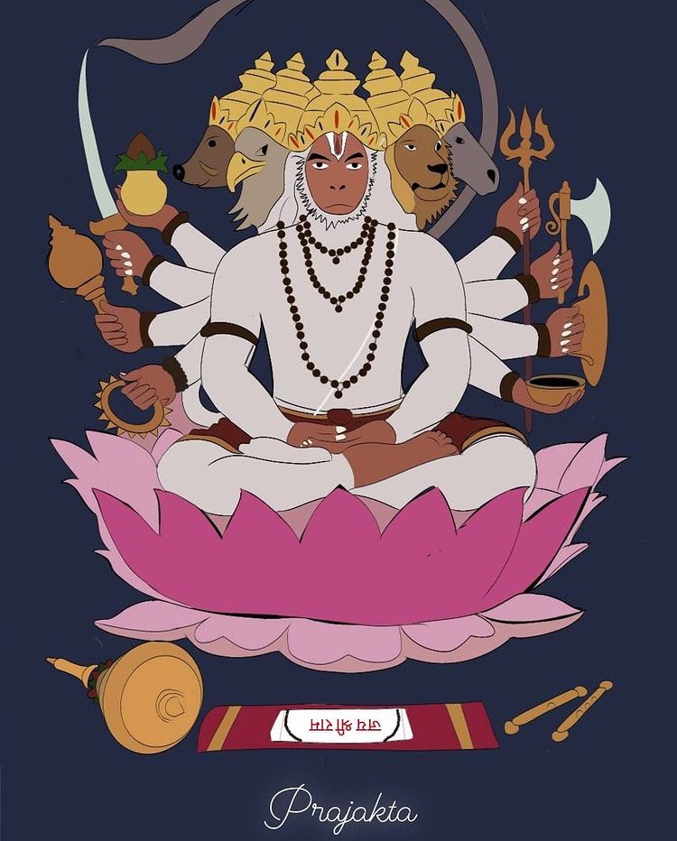 VirasatofBharat's tweet photo. O Bajrangbali, make the things normal again! 🙏

(Art: prajspeaks/IG) https://t.co/u6zfkgQyXh