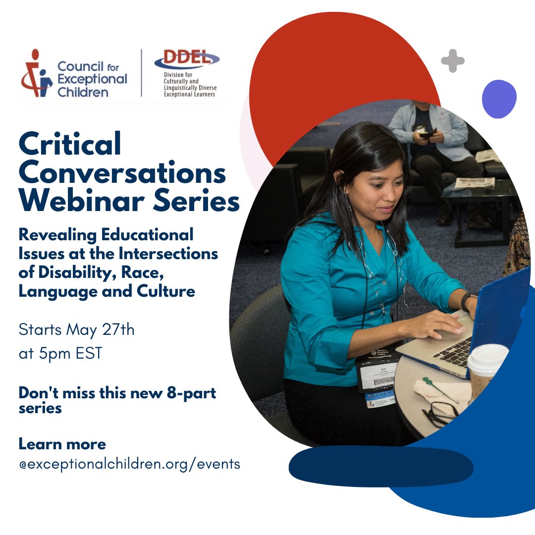 Looking to dig deeper into cultural responsiveness in special education AND earn #PDHs for it? Join CEC and <a href="/DDEL_CEC/">DDEL</a> for a monthly webinar series on supporting diverse exceptional learners. Learn more and register to access the series anywhere, anytime: tinyurl.com/s5u7x2k8