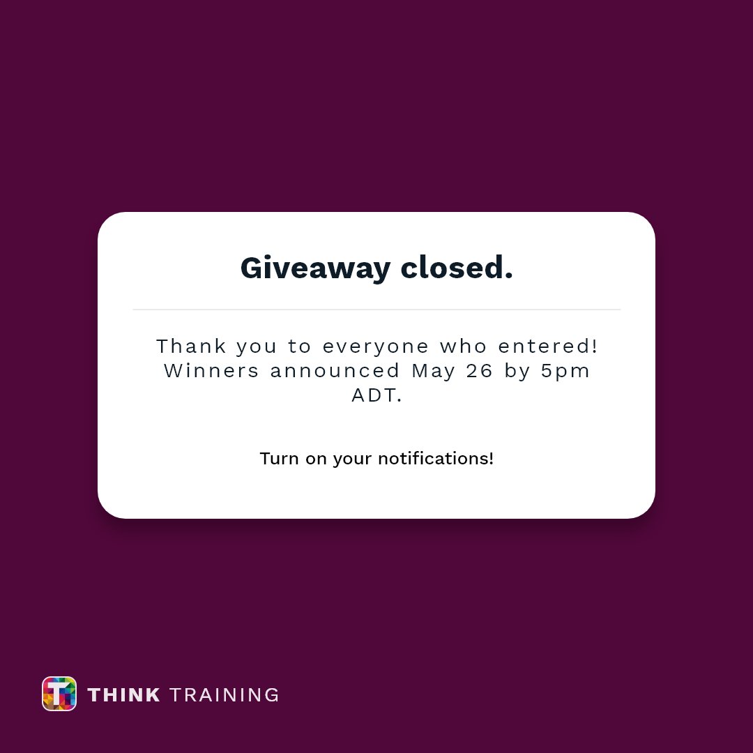 Think_Executive's tweet image. Giveaway closed! Thank you to everyone who entered the giveaway and we are so excited to announce the winner!

Make sure to turn on your notifications -  we will be posting the winner of the #ccapagiveaway tomorrow by 5pm ADT.

#thinktraining #ccapagiveaway #aap
