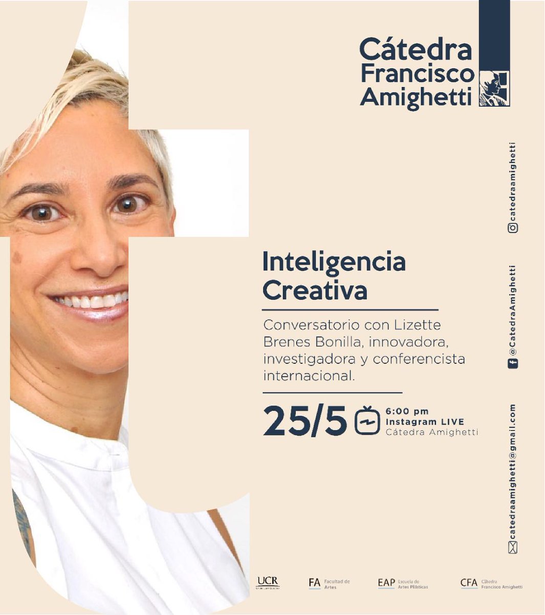 eap_ucr's tweet photo. Cátedra Francisco Amighetti, hoy martes 25 de mayo del 2021 a las 6:00 p. m.
@catedraamighetti  https://t.co/esrMk9YTYz
¡Los esperamos! ✨

#ArtesPlasticasUCR #CatedraFranciscoAmighetti #CatedraAmighetti #UCR #UniversidadDeCostaRica #CostaRica https://t.co/MH9O7C3hW3