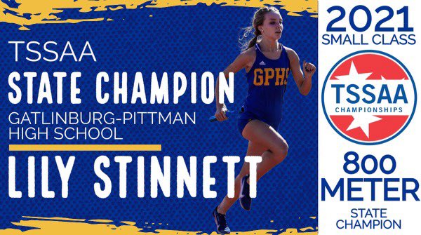 GPHSHighlanders's tweet photo. Another State Champion Lily Stinnett in the 800!  That is the 5th For G-P Today! https://t.co/8FTUut96BR