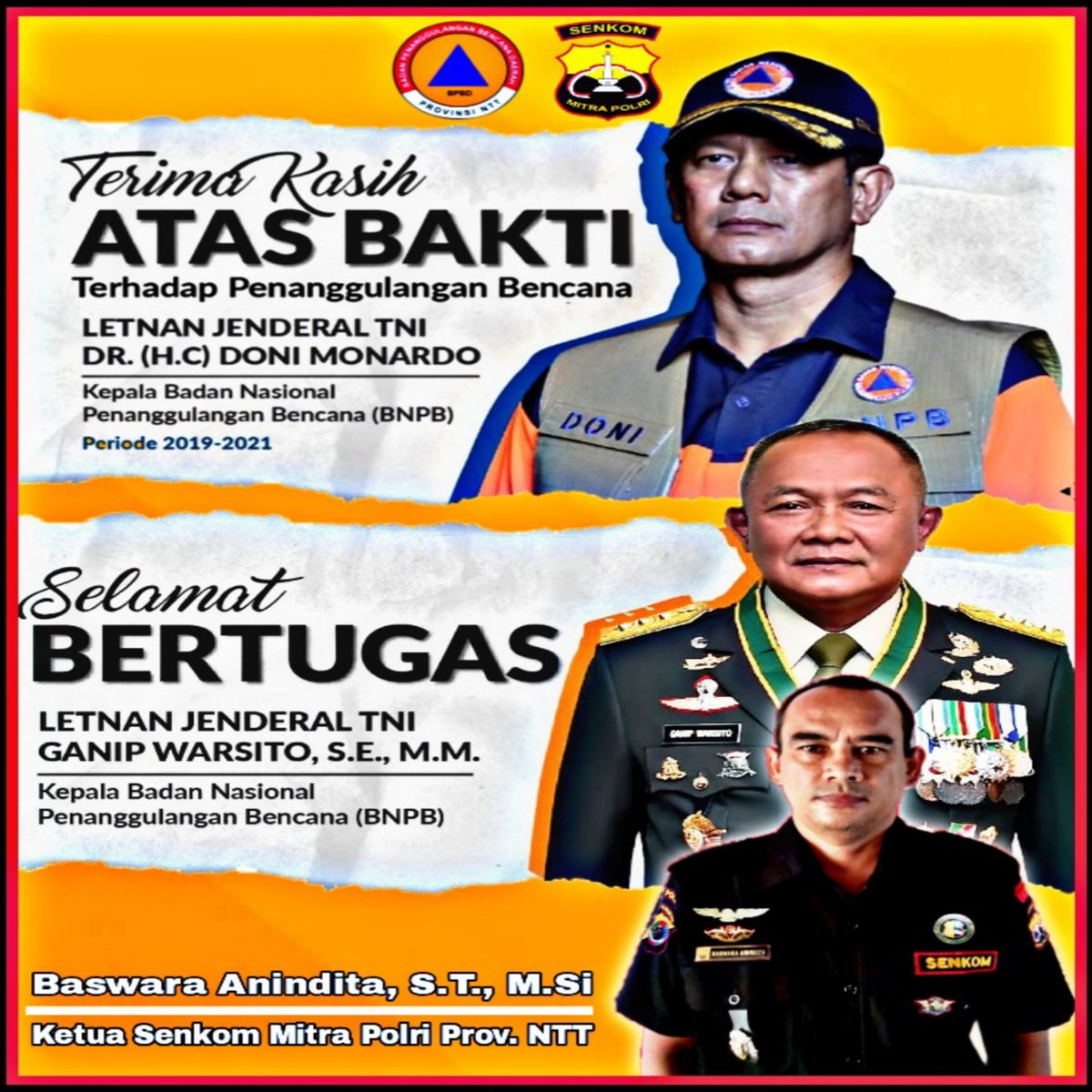SenkomNTT's tweet photo. @senkompusat
@BNPB_Indonesia
@DivHumas_Polri
@humas_polda_ntt
@HadiKatno
#pemerintahbekerja
#siapuntukselamat 
#hkb2021 
#semuasiapuntukselamat 
#tangguhhadapibencana 
#budayakansadarbencana 
#kitajagaalamalamjagakita
#senkom
#senkommitrapolri https://t.co/rqdW1sHIRt