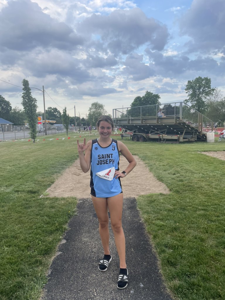 Bella Saratore is heading to State with a new PR jump of 17’ 1.75”. <a href="/SaintJoeHigh/">Saint Joseph High School</a>