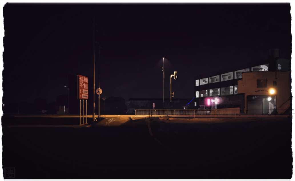 船隠 Pa Twitter 静かな夜の街灯が好きです 風景イラスト T Co 9drhc9i2r9 Twitter