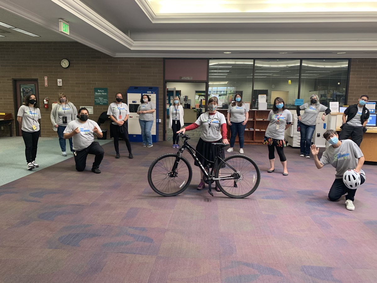 SANDAG's tweet photo. A big thank you to the @elcajonlibrary who helped to distribute Bike Anywhere Week Shirts! ๐
Although #BikeAnywhereSD Week has ended, you can GO by BIKE all year long - to work, the beach, the store, or anywhere!
#iCommuteSD #GObyBIKEsd https://t.co/QQHCwMIJ6S